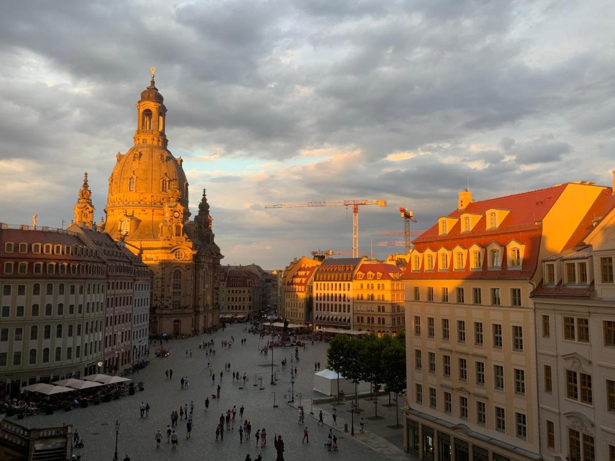 Luxus Suite Mit Einmaligem Blick Auf Die Frauenkirche Дрезден Экстерьер фото